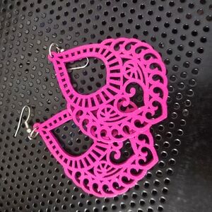 Chic Pink Filigree Earrings